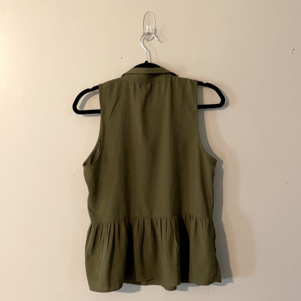 American Eagle Sleeveless Snap Button Peplum Top - image 3